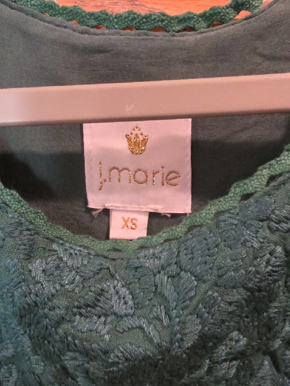 J.MARIE Embroidered Flutter-Sleeve Top - Picture 4 of 4